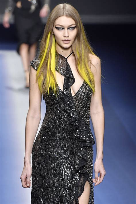 gigi hadid versace fashion week.